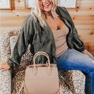 IMPRESSIONS ONLINE BOUTIQUE SIZE 3xl Green Corduroy Jacket